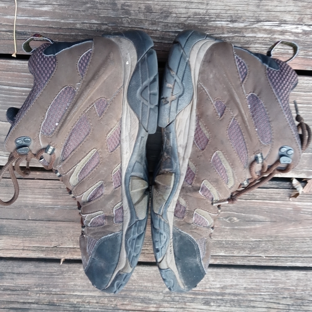 Merrell Men 10.5 Moab Mid Gore-Tex Dark Earth Hiking Trail Boots J87701 Get out - Picture 7 of 12